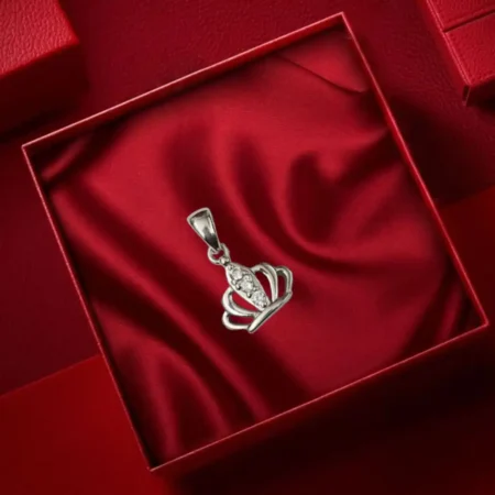 925 Sterling Silver Crown Pendant for Women (Without Chain)