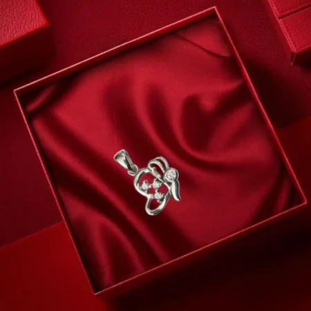 925 Sterling Silver Heart Flower Pendant for Women (Without Chain)