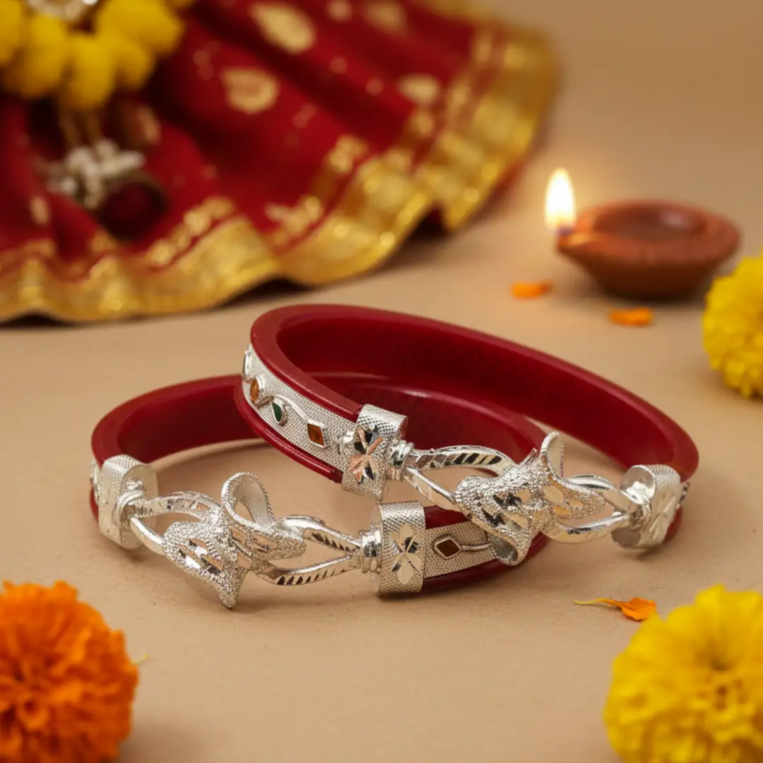 Discover our stunning collection of 925 Silver Bangles. BIS Hallmarked for purity with free shipping and a 7-day return policy. Shop now!