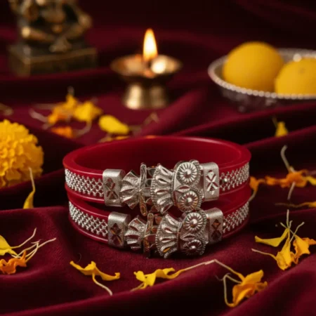 Silver Pola Bangle Set for Women