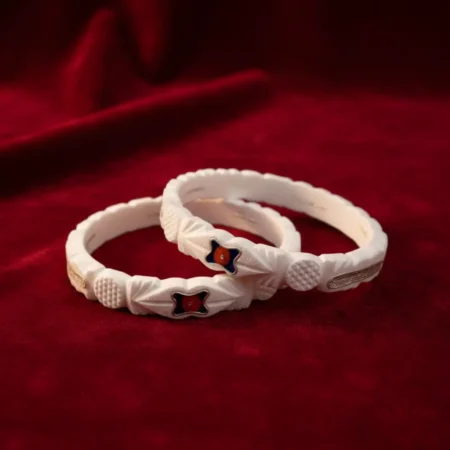 925 Silver Bridal Sakha Online | Luxury Bengali Shakha - The VelvetBox