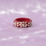 Floral Paisley Pola Ring with 925 sterling silver design and traditional ethnic jewelry style by The VelvetBox.