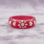 Heart Star Silver Pola ring with 925 sterling silver celestial design and traditional ethnic jewelry style by The VelvetBox