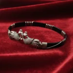 Antique Twin Peacock Bangle in 92.5% oxidized silver Noya design by The VelvetBox.