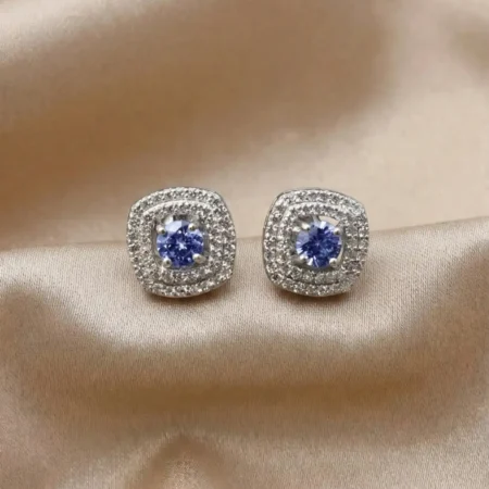 Silver Sea Star Enamel Stud Earrings in 925 Silver | The Velvet Box