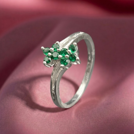 Vibrant Green Stone 925 Sterling Silver Ring for Women and Girls - BIS Hallmarked