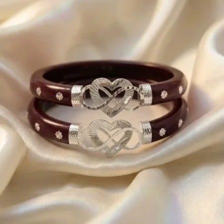 Original 925 Silver Heart Shape Pola Bangle for Women