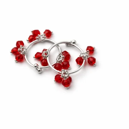 Premium Red Crystal 925 Silver Laddu Gopal Anklet (Pair)
