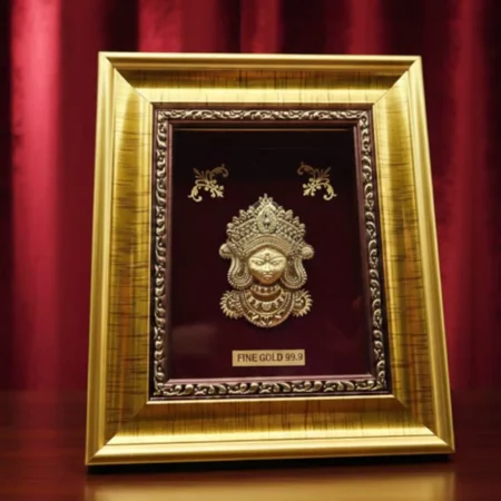 Premium 24k Gold Plated Maa Durga Photo Frame for Home Temple & Gifting