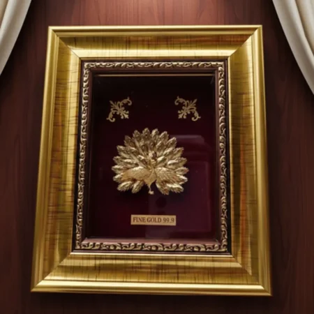 Premium 24k Gold Plated Peacock Photo Frame - Fine 99.9 Gold