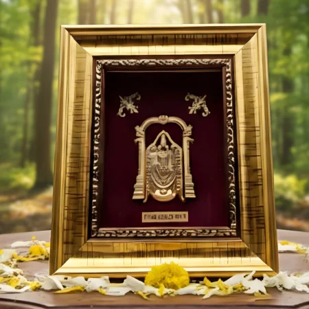 Premium 24k Gold Plated Tirupati Balaji (Lord Venkateswara) Photo Frame