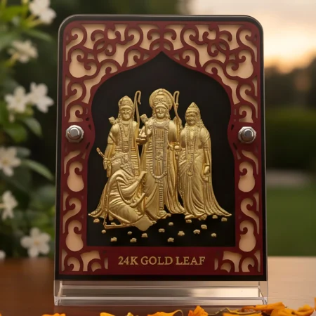 Premium 24k Gold Leaf Ram Darbar (Shri Ram Parivar) Photo Frame