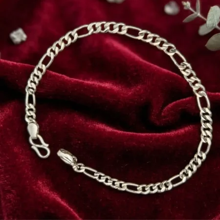 Pure 925 Sterling Silver Figaro Chain Bracelet for Men's | BIS Hallmarked