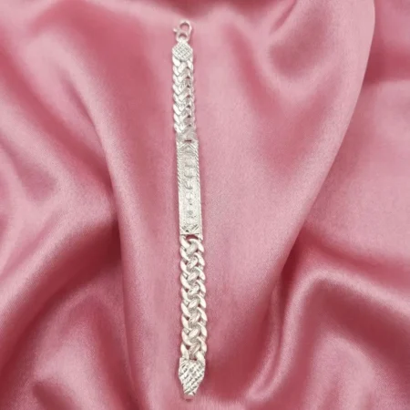 925 Sterling Silver Floral Designer Kada Bracelet for Men's | BIS Hallmarked