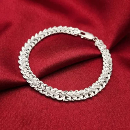 925 Sterling Silver Classic Bold Snake Link Bracelet for Men | BIS Hallmarked