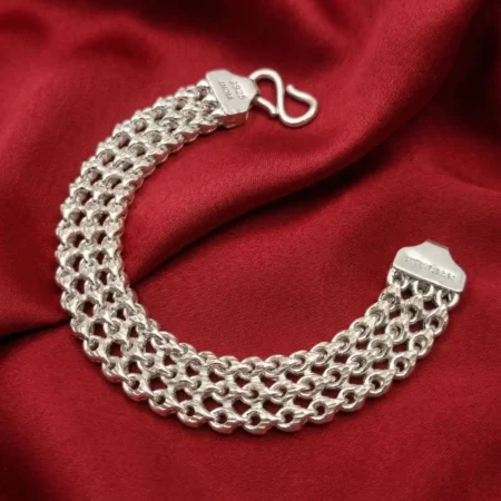 Pure 925 Sterling Silver Classic Bold Figaro Link Bracelet for Men | BIS Hallmarked