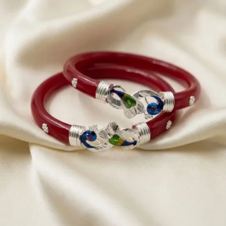 925 Silver Pola Bangles for Women – Butterfly & Peacock Motifs