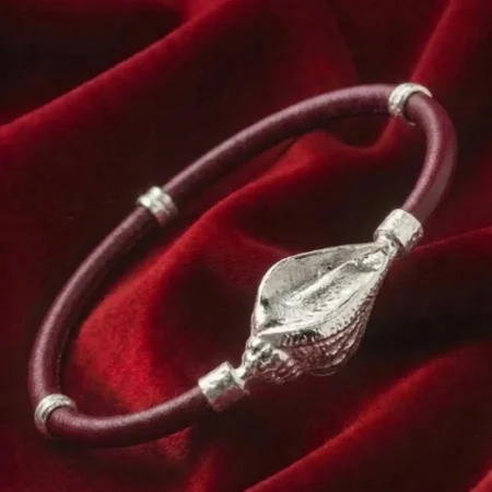 Pure 925 Silver Noya Bangle with Traditional Shankh (Conch Shell) Design