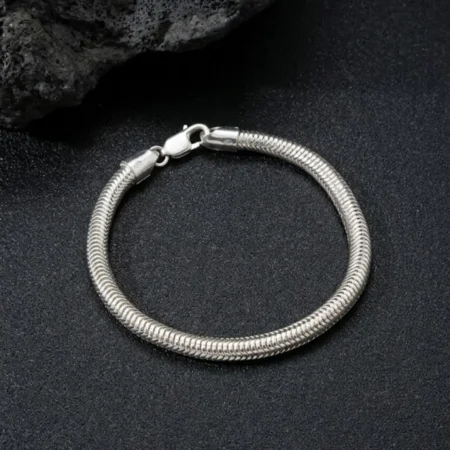 925 Sterling Silver Snake Chain Bracelet for Men - BIS Hallmarked
