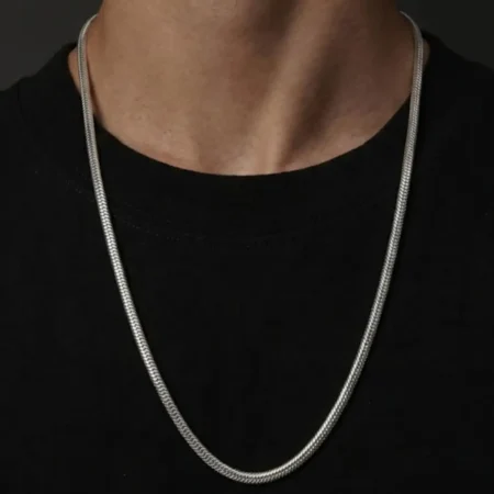 Pure 925 Sterling Silver Men's Snake Chain - BIS Hallmarked