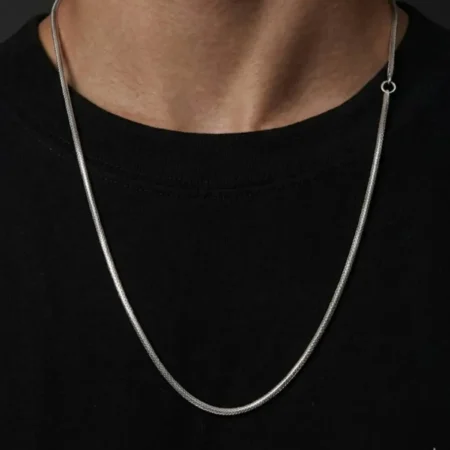 Minimalist 925 Sterling Silver Round Neck Chain for Men - BIS Hallmarked