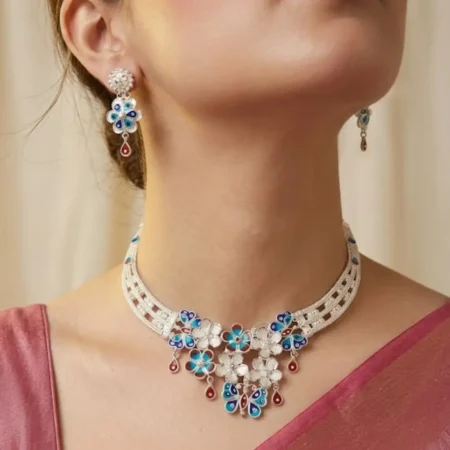 Royal 925 Silver Butterfly Necklace Set | BIS Hallmarked | The Velvet Box