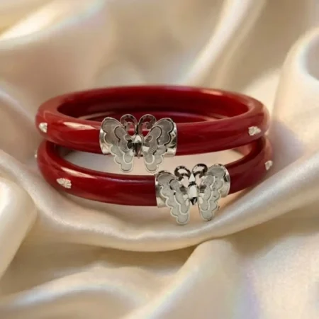 Pure 925 Silver Pola Bangle - Delicate Butterfly & Wing Motif Design (BIS Hallmarked)