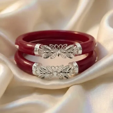 Pure 925 Silver Pola Bangle - Intricate Filigree Butterfly & Floral Wings (BIS Hallmarked)