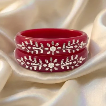 Pure 925 Silver Pola Bangle - Elegant Traditional Floral & Vine Motif Design (BIS Hallmarked)