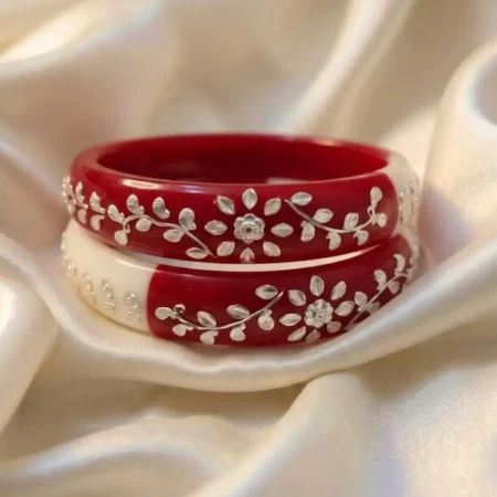 Pure 925 Silver Pola Bangle - Majestic Twin Peacock & Floral Filigree Design (BIS Hallmarked)