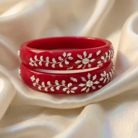 Pure 925 Silver Pola Bangle - Majestic Peacock & Elegant Leaf Mesh Design (BIS Hallmarked)