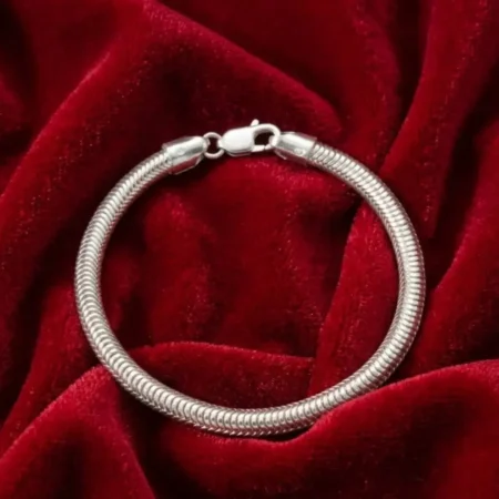 925 Sterling Silver Snake Chain Bracelet for Men - BIS Hallmarked