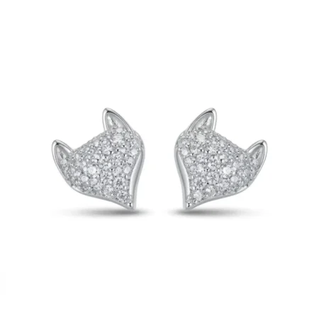 925 Silver Sparkle Fox Stud Earrings for Women | The Velvet Box