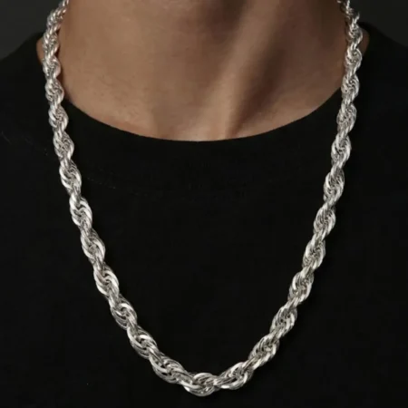 925 Sterling Silver Heavy Twisted Rope Chain for Men