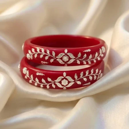 Intricate Creeper Floral 925 Silver Pola Bangle