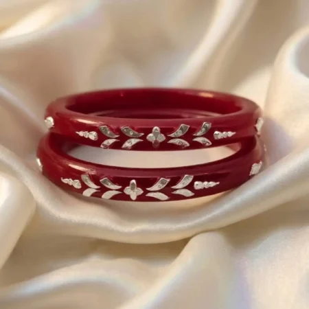Geometric Clover & Sleek Leaf 925 Silver Pola Bangle