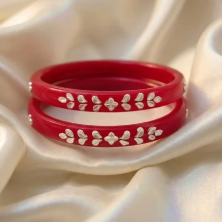 Floral Clover & Bud 925 Silver Pola Bangle