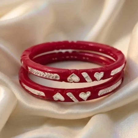 Geometric Clover & Diamond Jaal 925 Silver Pola Bangle