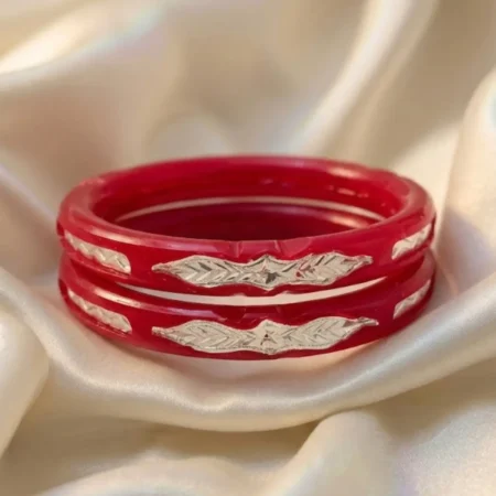 Diagonal Waves & Polka Dot Jaal 925 Silver Pola Bangle