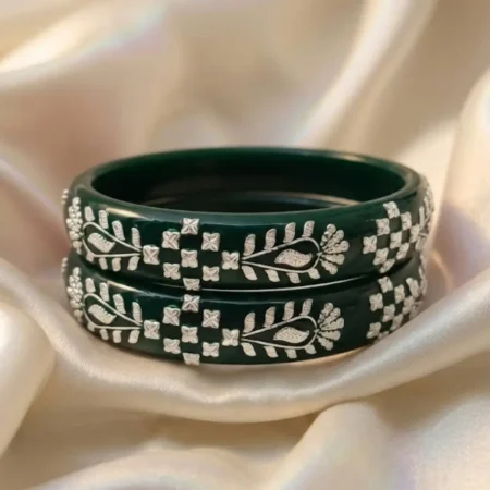 Hexagonal Flower 925 Silver Pola Bangle