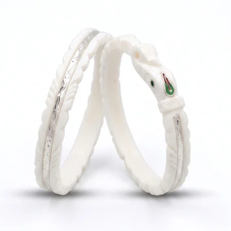 Pure Silver Shankha Bangle | Traditional Conch Shell Bangle