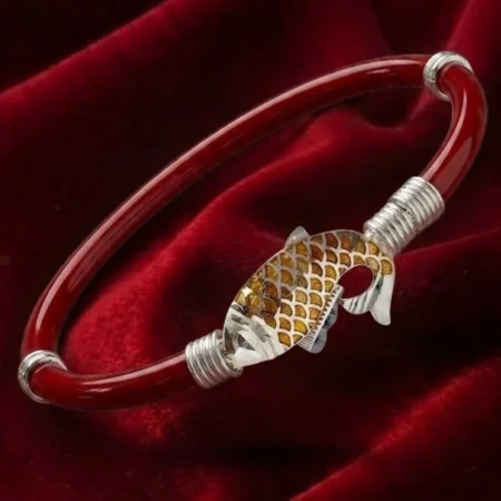 Noya Bangle with Handcrafted Gold Plated Fish Motif