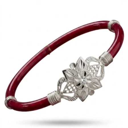 Floral Filigree Silver Noya Bangle