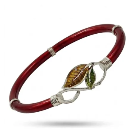 Acrylic Geometric 925 Silver Noya Bangle