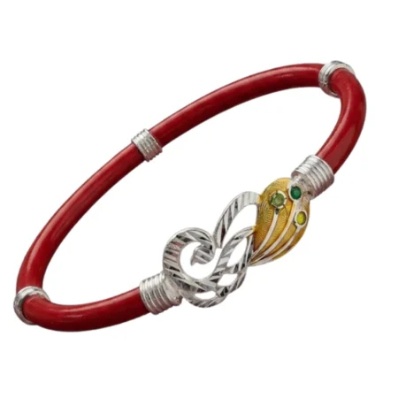 Swirl Golden Accent Silver Noya Bangle