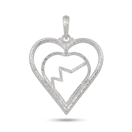 Pulse Heart Silver Pendant for Women