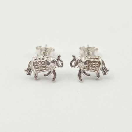 Silver Elephant Stud Earrings