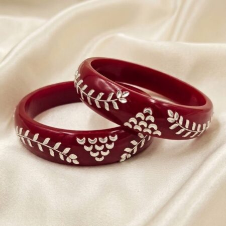 Maroon Floral Meenakari Bangles