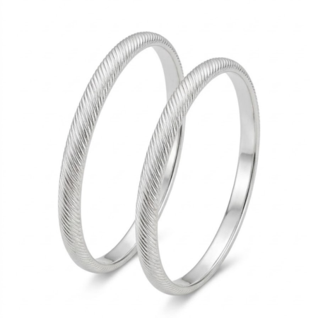 Elegant Silver-Tone Twisted Texture Bangle
