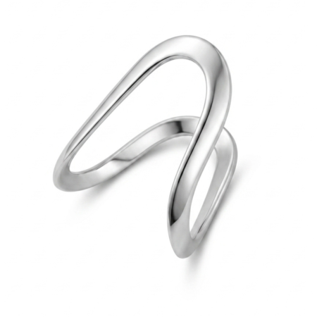 Minimalist Sterling Silver Double Wave Ring